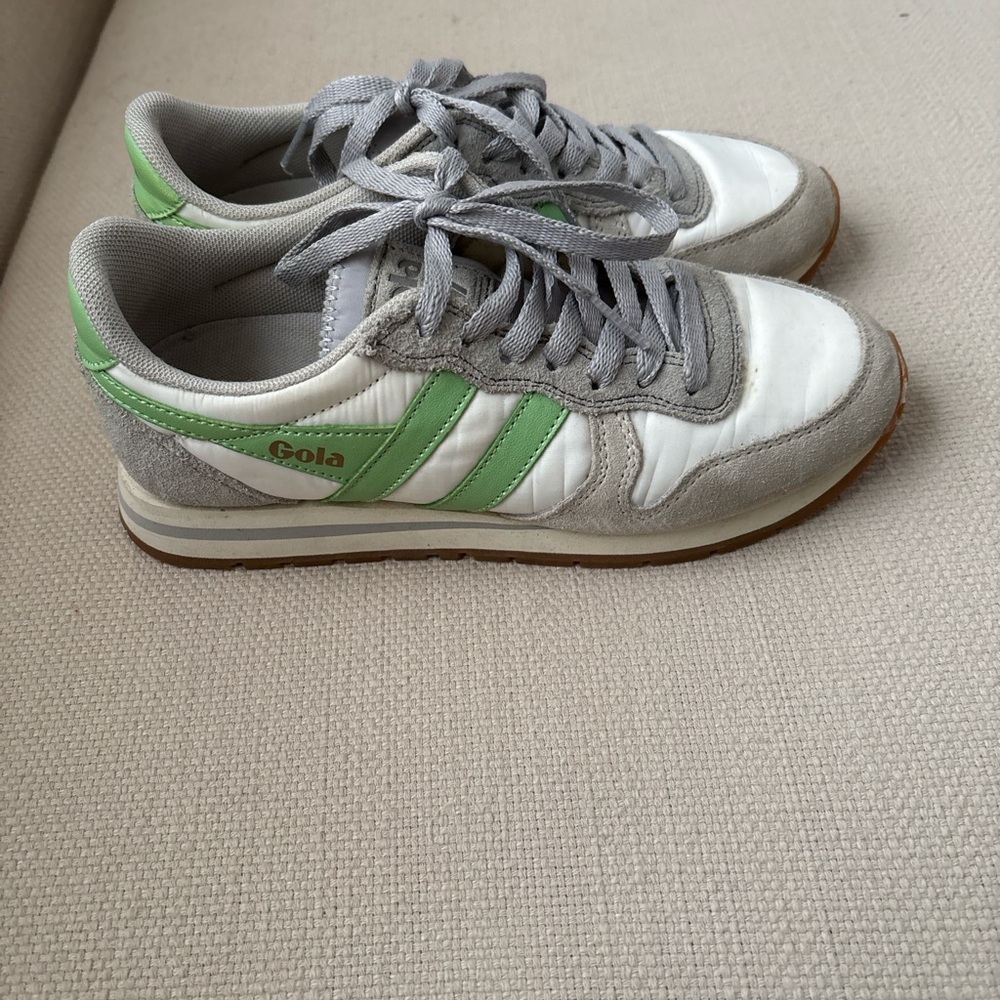Gola Classic White, Grey and Green Trainers